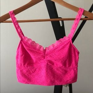 Hollister (GH) Pink Lace Unlined Bralette M NWOT